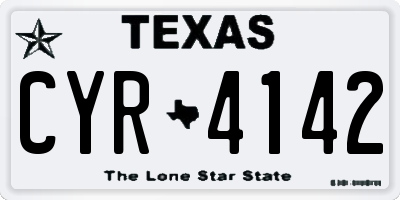 TX license plate CYR4142