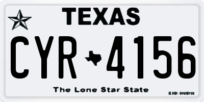 TX license plate CYR4156