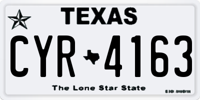 TX license plate CYR4163