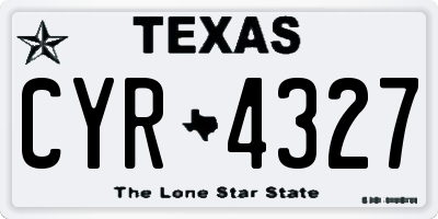 TX license plate CYR4327