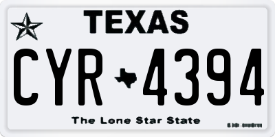 TX license plate CYR4394