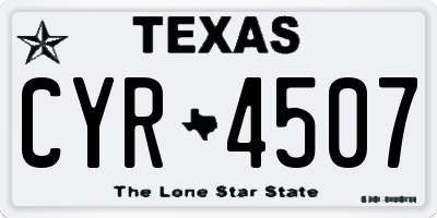 TX license plate CYR4507