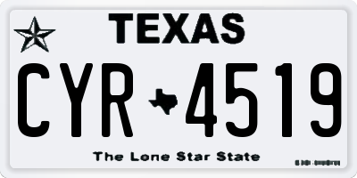 TX license plate CYR4519