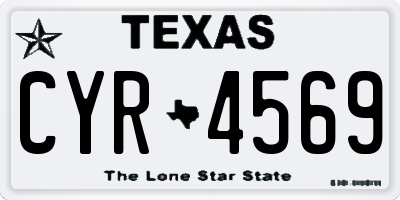 TX license plate CYR4569