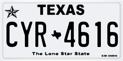 TX license plate CYR4616