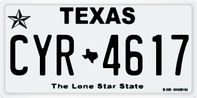 TX license plate CYR4617