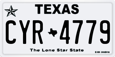 TX license plate CYR4779