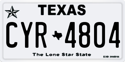 TX license plate CYR4804