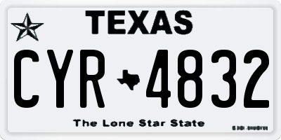 TX license plate CYR4832