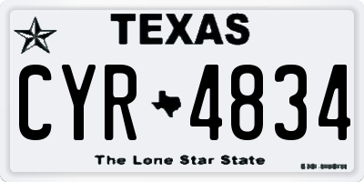TX license plate CYR4834