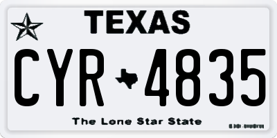 TX license plate CYR4835