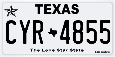 TX license plate CYR4855