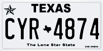 TX license plate CYR4874