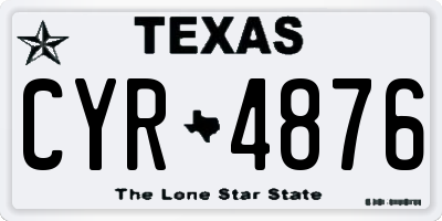 TX license plate CYR4876