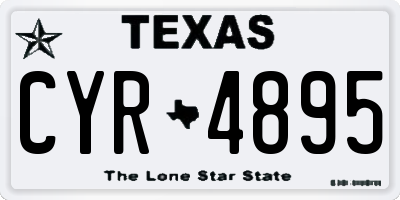 TX license plate CYR4895
