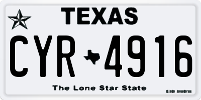 TX license plate CYR4916
