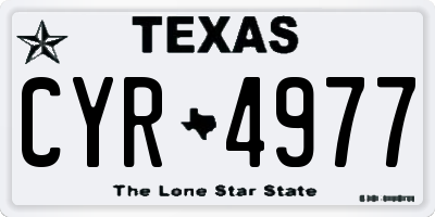 TX license plate CYR4977