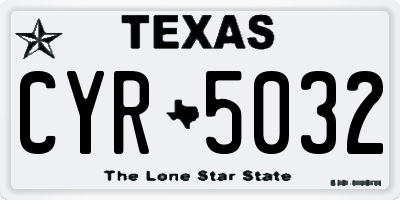 TX license plate CYR5032
