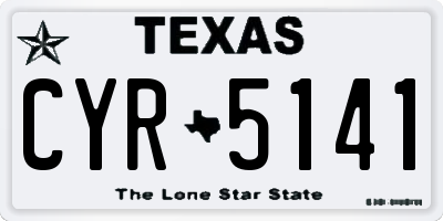 TX license plate CYR5141