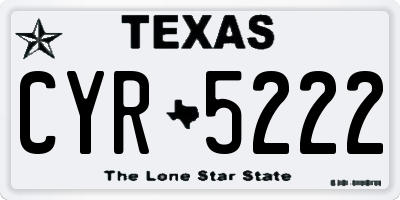 TX license plate CYR5222