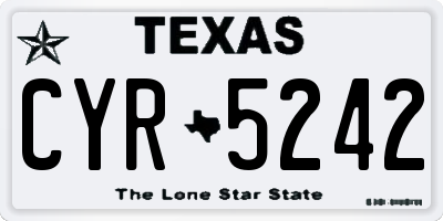 TX license plate CYR5242