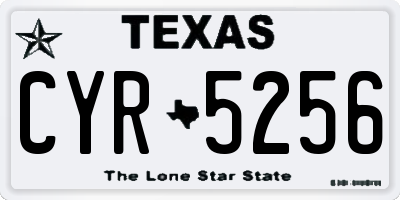 TX license plate CYR5256