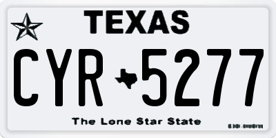 TX license plate CYR5277