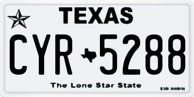 TX license plate CYR5288