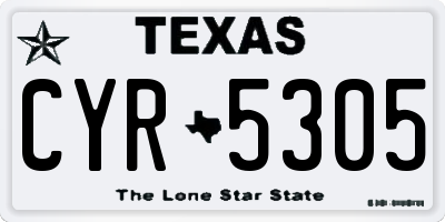 TX license plate CYR5305