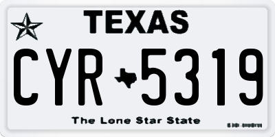 TX license plate CYR5319