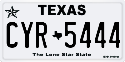 TX license plate CYR5444