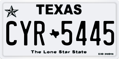 TX license plate CYR5445