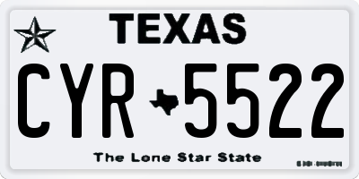 TX license plate CYR5522