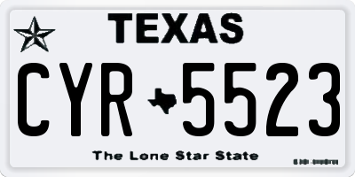 TX license plate CYR5523