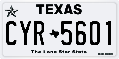 TX license plate CYR5601