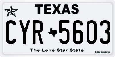 TX license plate CYR5603