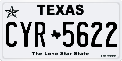 TX license plate CYR5622