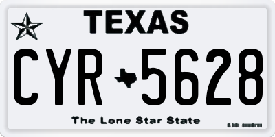 TX license plate CYR5628