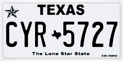 TX license plate CYR5727