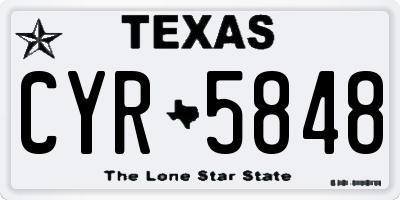 TX license plate CYR5848