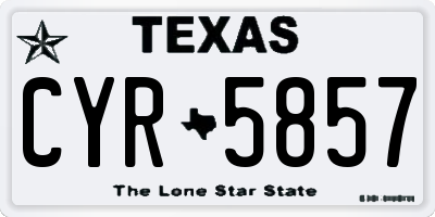 TX license plate CYR5857