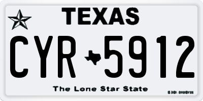 TX license plate CYR5912