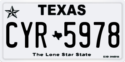 TX license plate CYR5978
