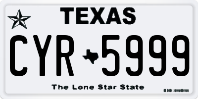 TX license plate CYR5999