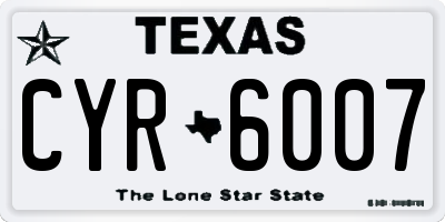 TX license plate CYR6007