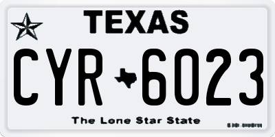 TX license plate CYR6023