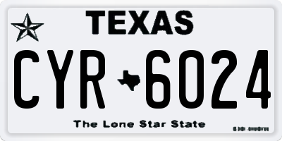 TX license plate CYR6024