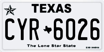 TX license plate CYR6026