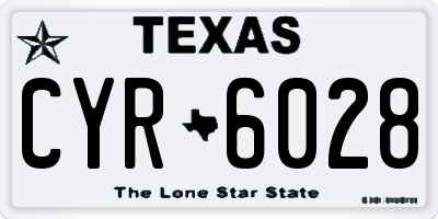 TX license plate CYR6028