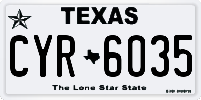 TX license plate CYR6035